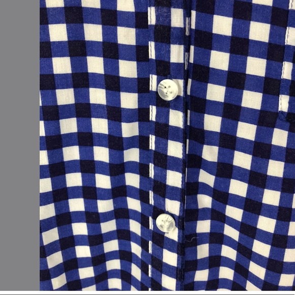 Splendid Gingham Button Down Navy Long Sleeve - Picture 6 of 11